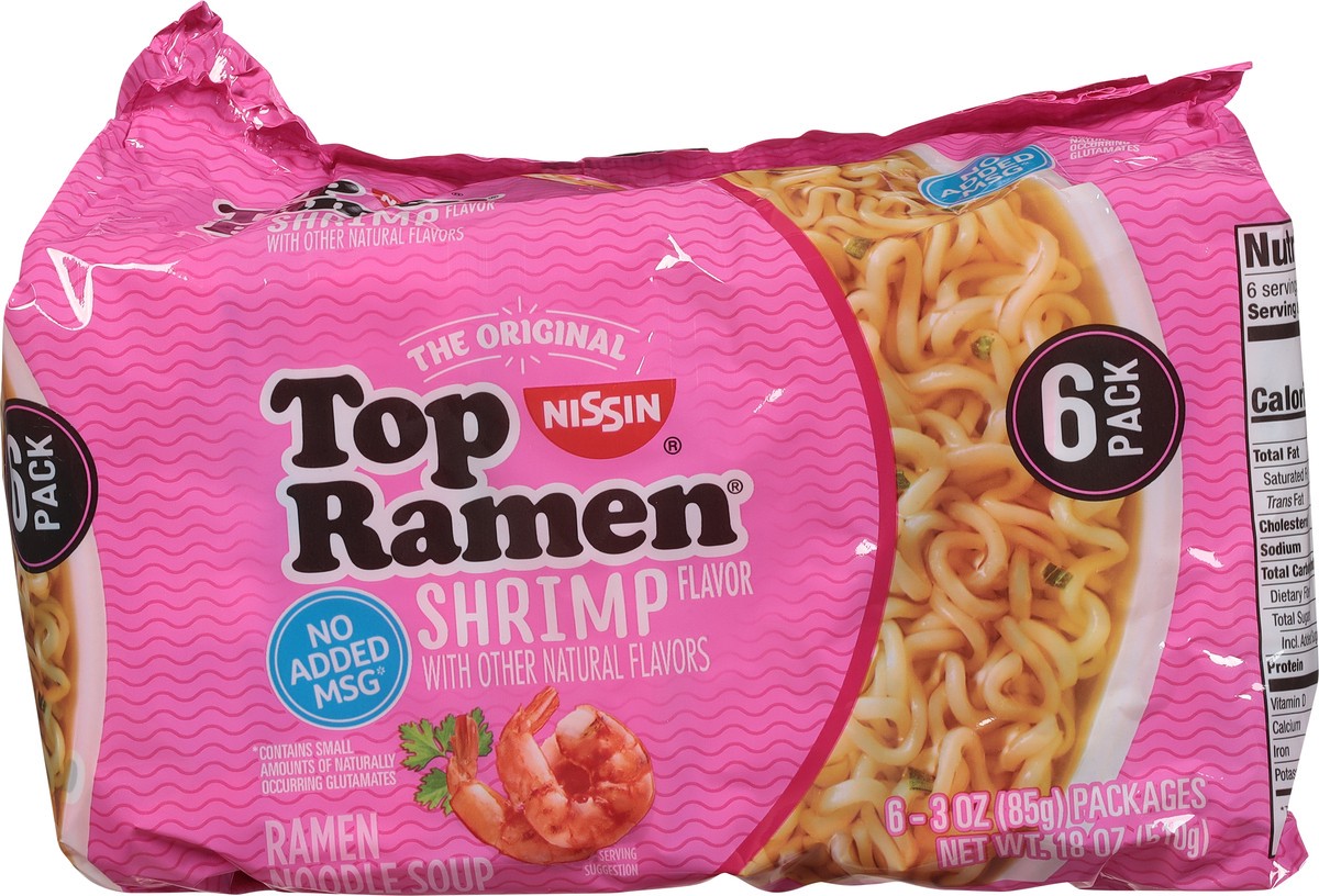 slide 9 of 13, Top Ramen Shrimp Flavor Ramen Noodle Soup 6 - 3 oz Packages, 6 ct