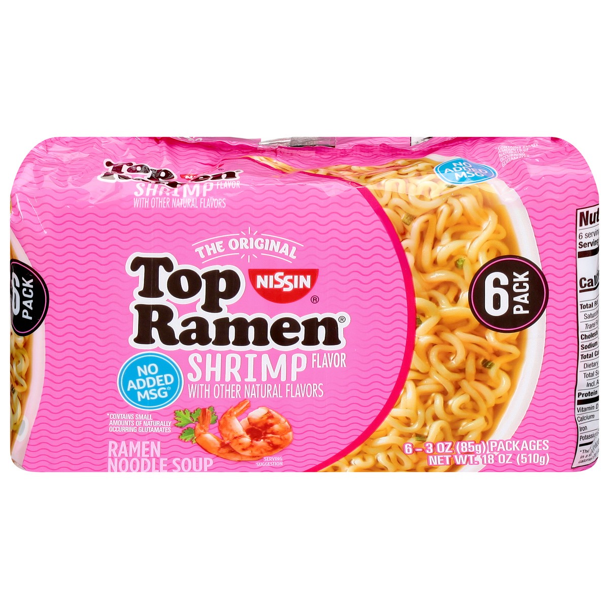 slide 10 of 13, Top Ramen Shrimp Flavor Ramen Noodle Soup 6 - 3 oz Packages, 6 ct