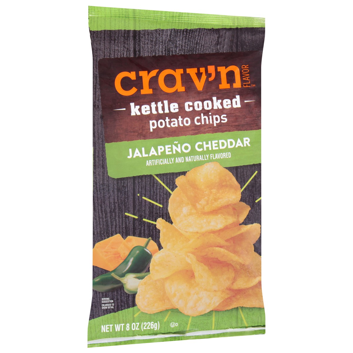 slide 4 of 9, Crav'n Flavor Kettle Cooked Jalapeno Cheddar Potato Chips 8 oz, 8 oz