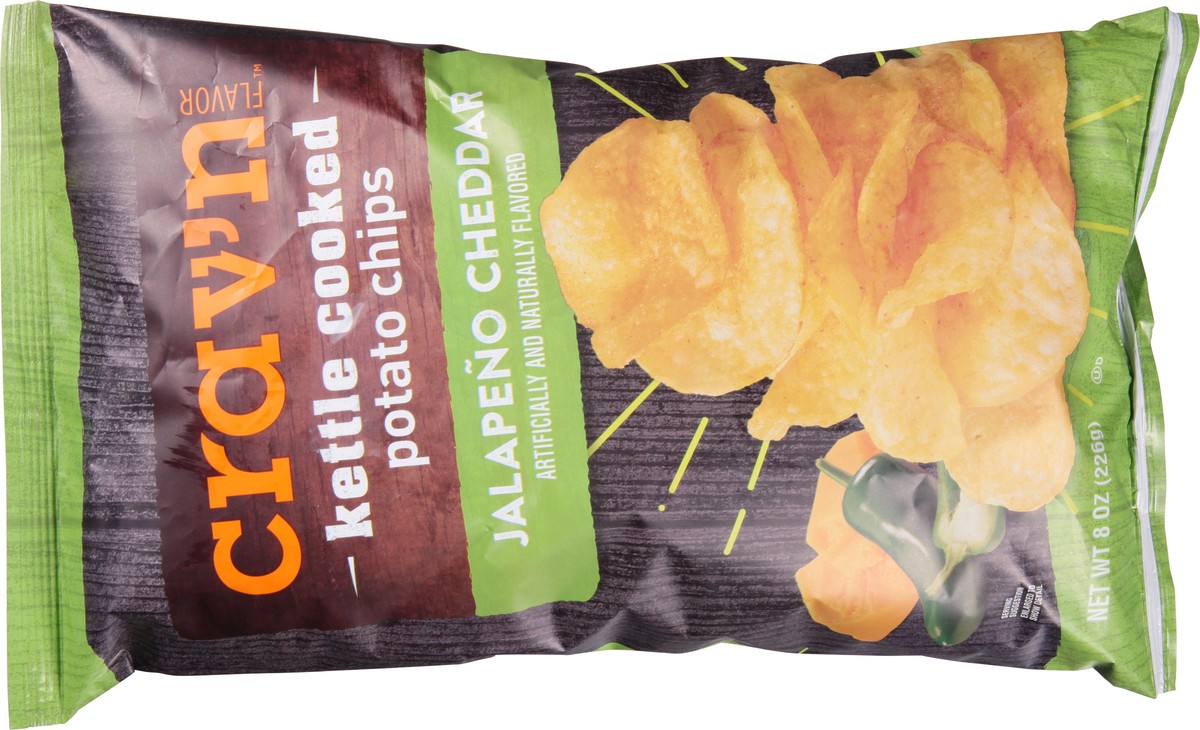 slide 1 of 9, Crav'n Flavor Kettle Cooked Jalapeno Cheddar Potato Chips 8 oz, 8 oz