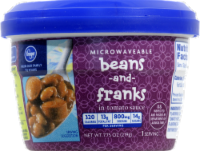 slide 1 of 1, Kroger Beans & Franks In Tomato Sauce, 7.5 oz