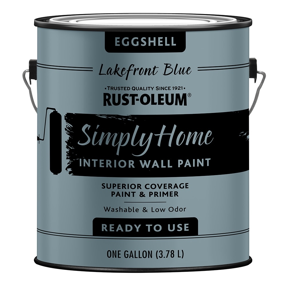slide 1 of 1, Rust-Oleum Simply Home Interior Wall Paint - 332144, Gallon, Eggshell Lakefront Blue, 1 ct