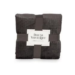 Berkshire Blanket Grid Dobby Velvetloft, 50in x 70 in, Molton Coal