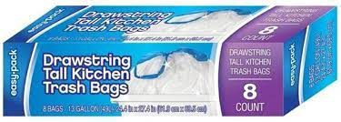 slide 1 of 1, Easy Pack Tall Kitchen Bags, 8 ct