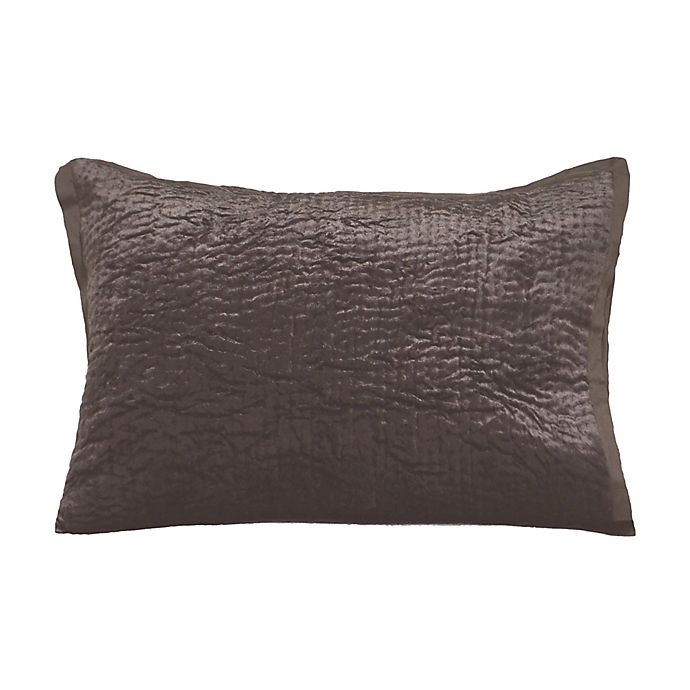 slide 1 of 1, Wamsutta Collection Text Velvet F19 (Wam Collection) Standard Pillow Sham - Chocolate, 1 ct