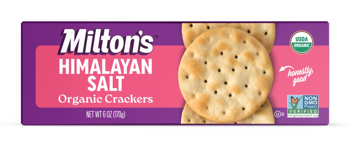 slide 1 of 11, Milton's Crackers, Organic, Himalayan Salt, 6 oz