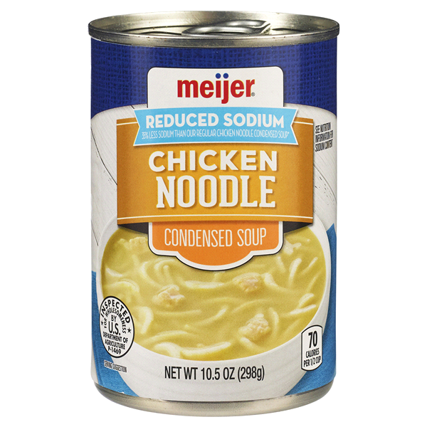 slide 1 of 4, Meijer Reduced Sodium Chicken Noodle Soup, 10.5 oz