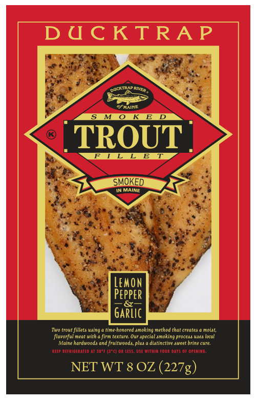 slide 1 of 1, Ducktrap River of Maine Lemon Pepper Smoked Trout, 8 oz