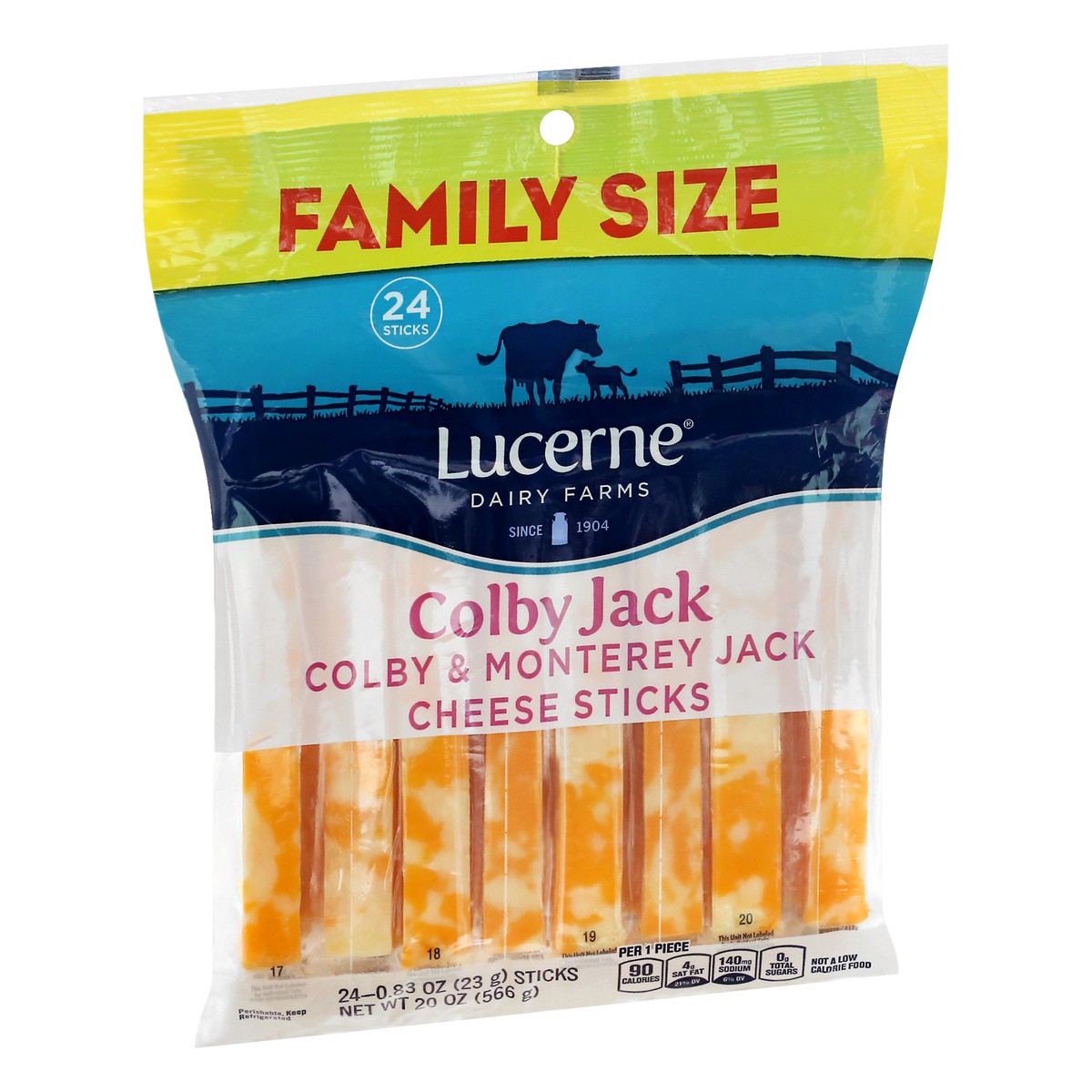 slide 7 of 9, Lucerne Dairy Farms Family Size Colby Jack Cheese Sticks 24 ea, 24 ct