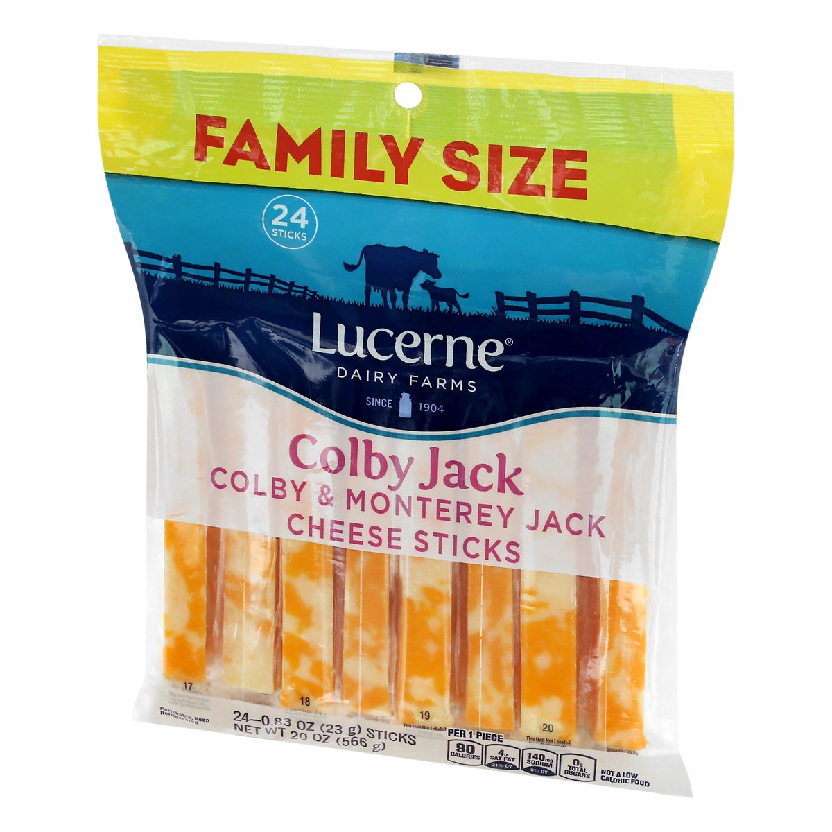 slide 8 of 9, Lucerne Dairy Farms Family Size Colby Jack Cheese Sticks 24 ea, 24 ct