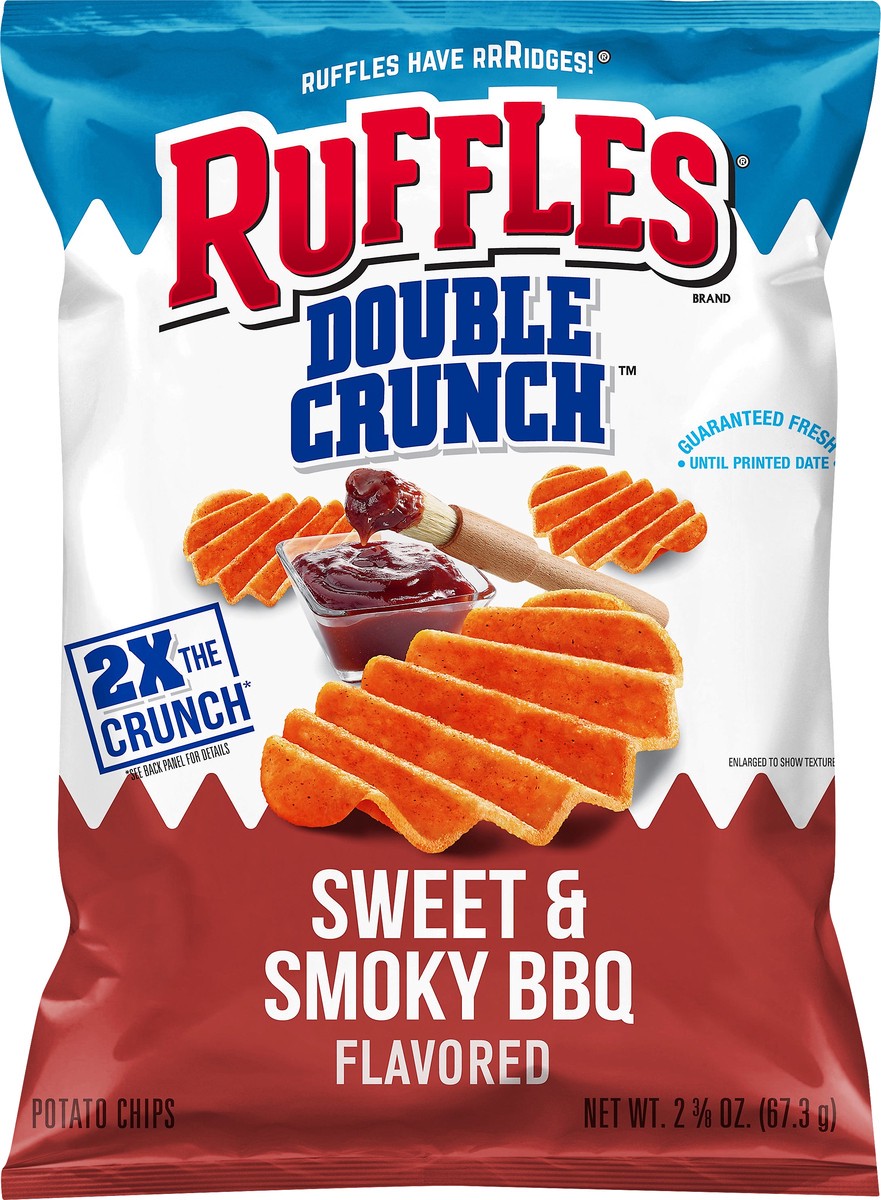 slide 2 of 3, Ruffles Sweet & Smoky BBQ Flavored Potato Chips 2.375 oz, 2.38 oz