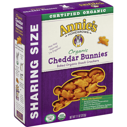 slide 1 of 1, Annie's Organic Cheddar Bunnies Baked Snack Crackers Sharing Size, 11 oz