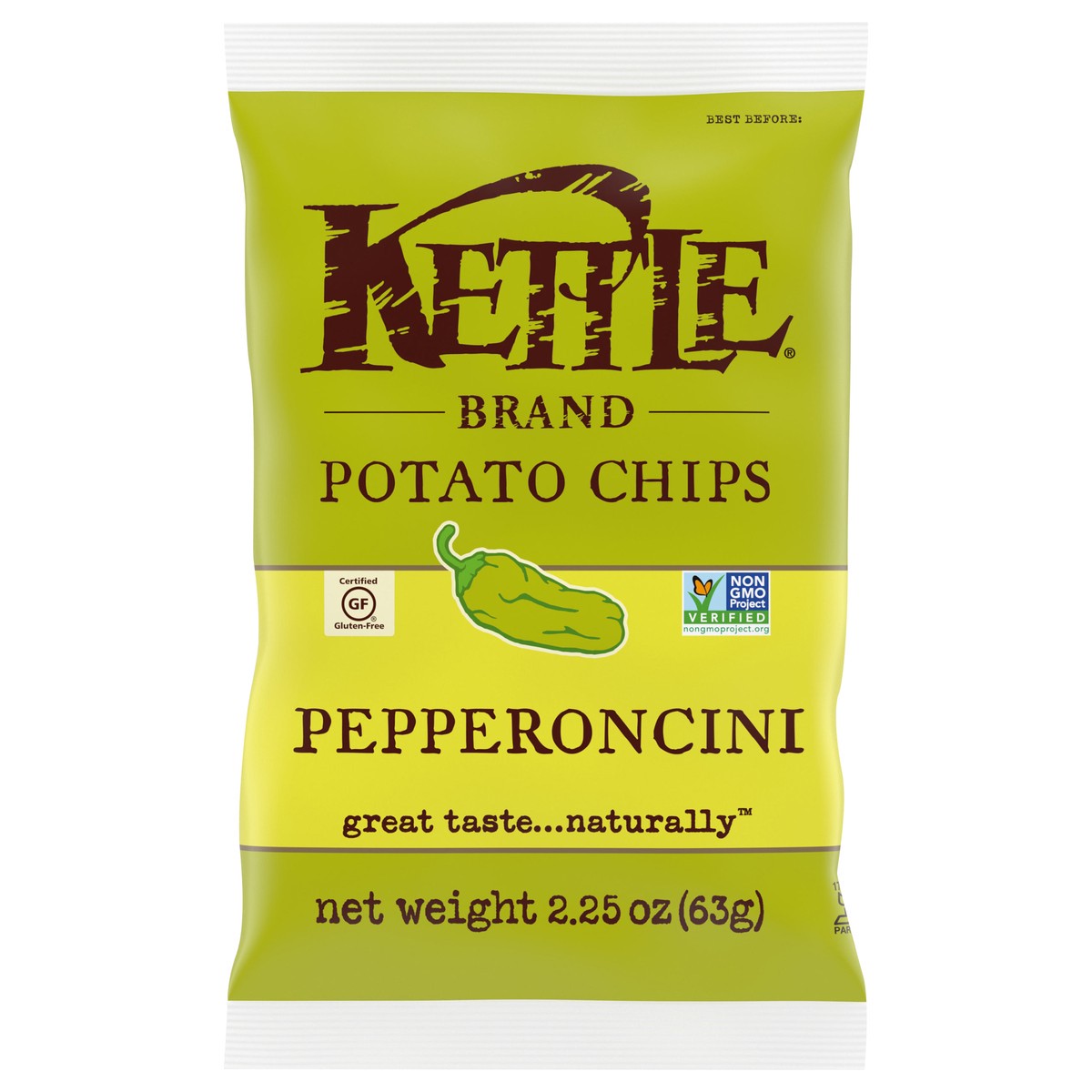 slide 1 of 5, Kettle Brand Pepperoncini Potato Chips 2.25 oz, 2.25 oz