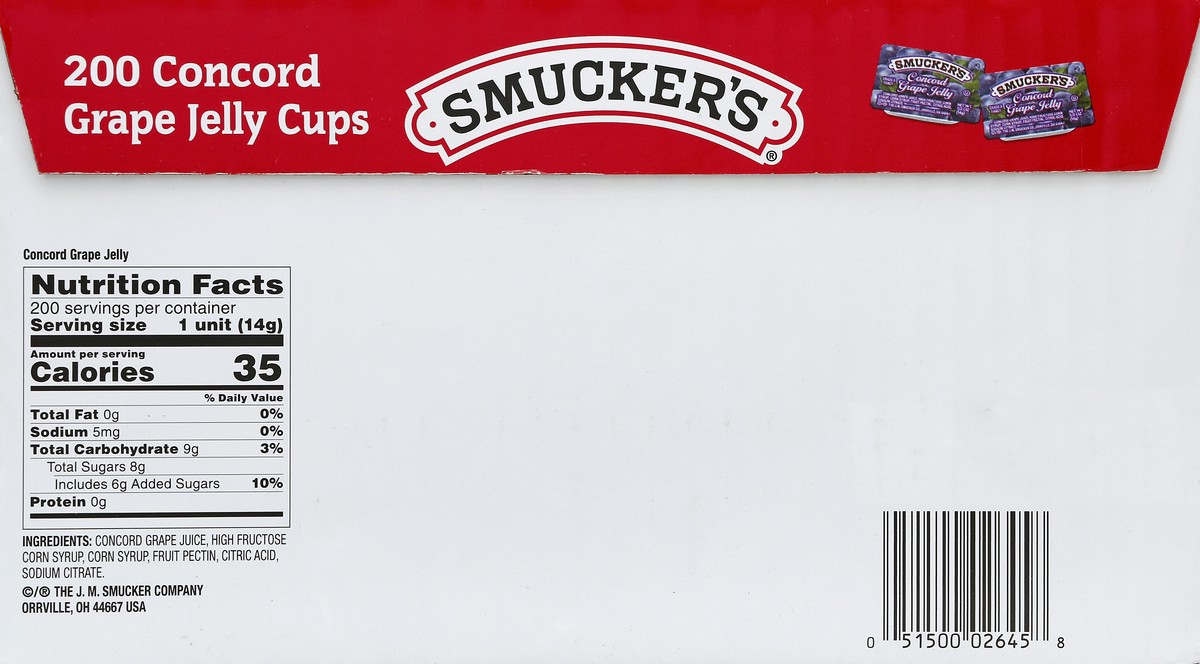 slide 3 of 6, Smucker's Jelly Cups 200 ea, 200 ct