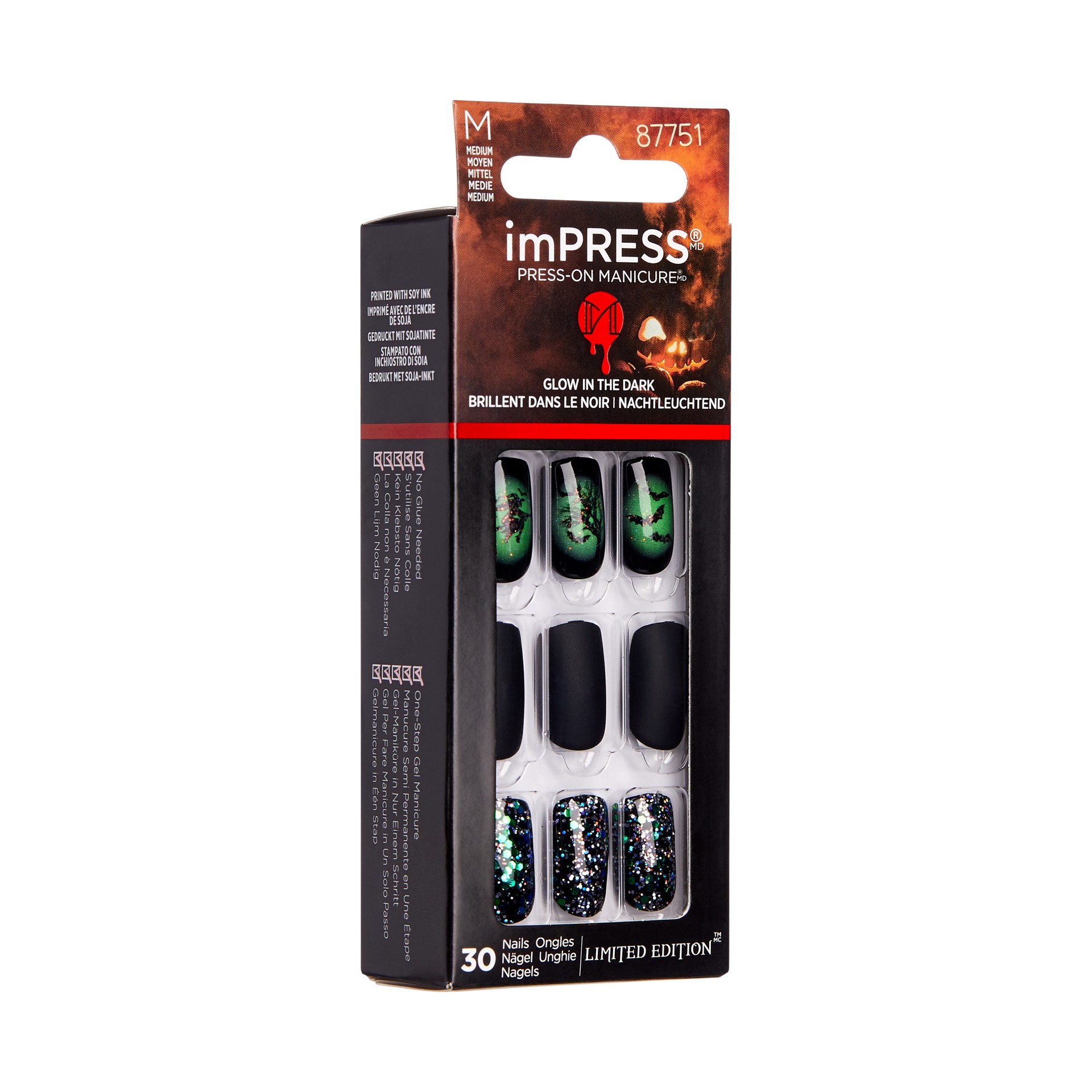 slide 2 of 5, imPRESS Halloween Press-on Nails, ‘Witchful Thinking'', 30 Count, 1 ct