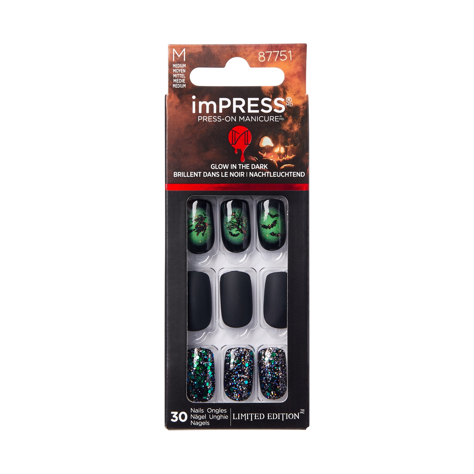 slide 1 of 5, imPRESS Halloween Press-on Nails, ‘Witchful Thinking'', 30 Count, 1 ct