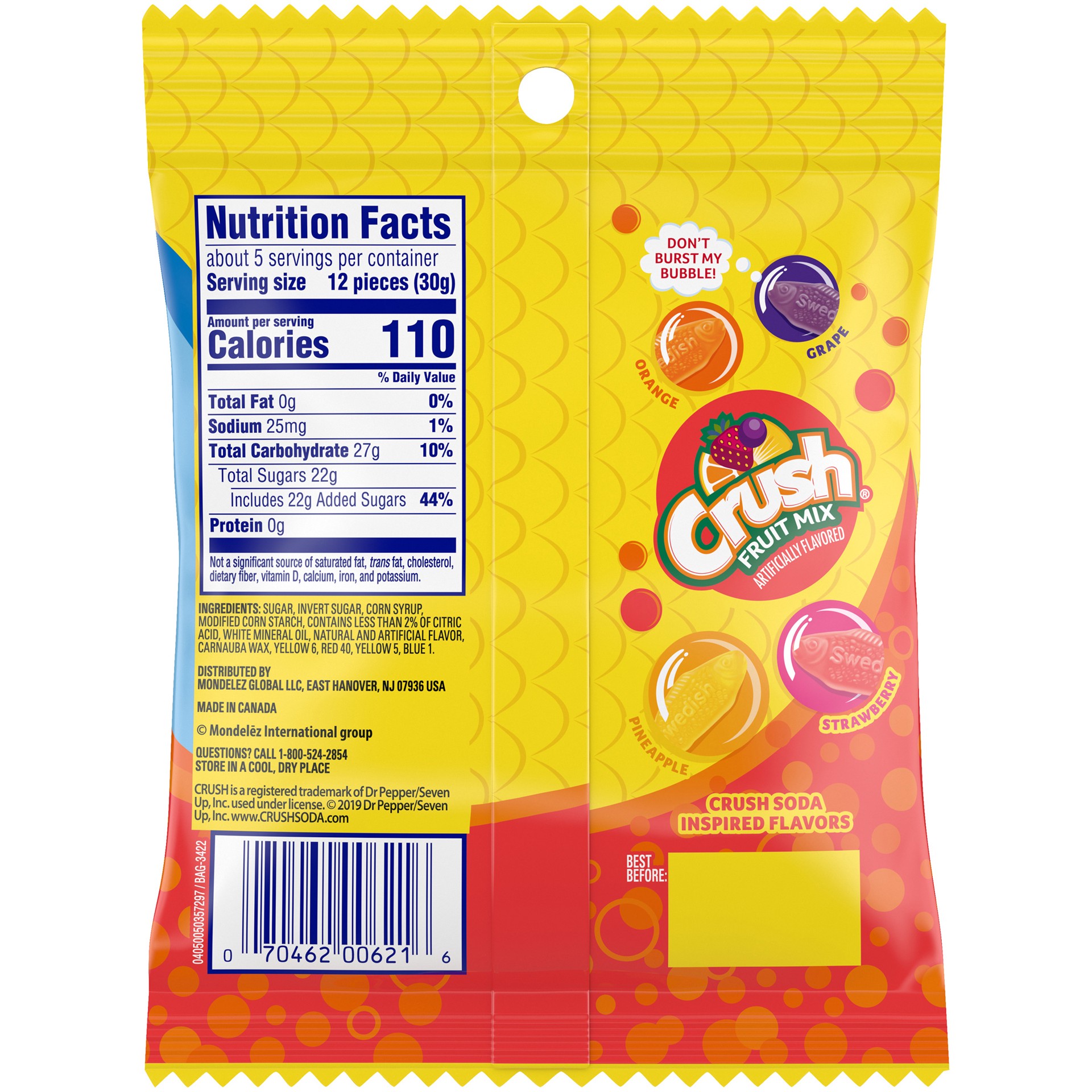 slide 3 of 9, Swedish Fish Candy, Crush Soda Fruit Mix Flavor, 0.31 lb