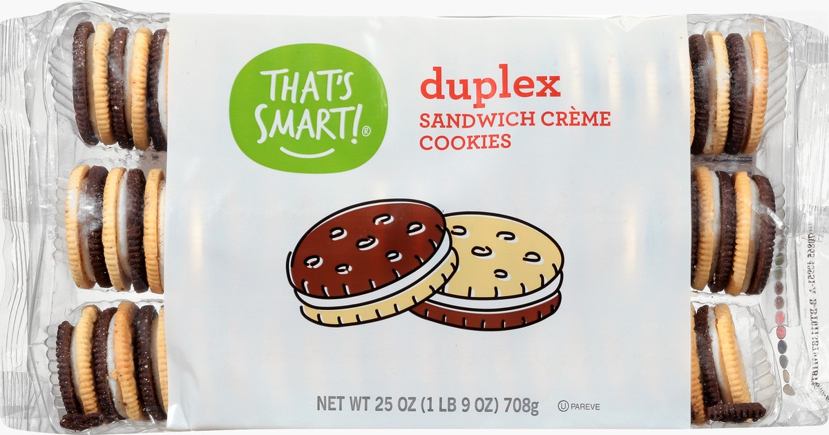 slide 6 of 9, That's Smart! Duplex Sandwich Creme Cookies 25 oz, 25 oz