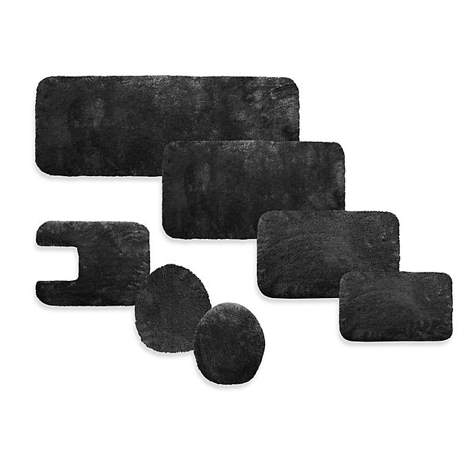 slide 1 of 1, Microdry Plush Bath Universal Toilet Lid Cover with Memory Foam - Black, 1 ct