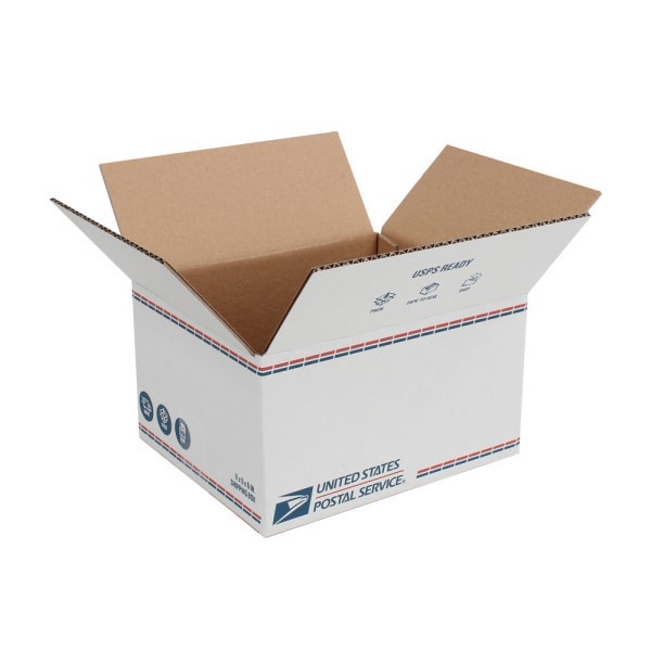 slide 1 of 2, United States Post Office Shipping Box, 11'' X 9'' X 6'', White, 11 in