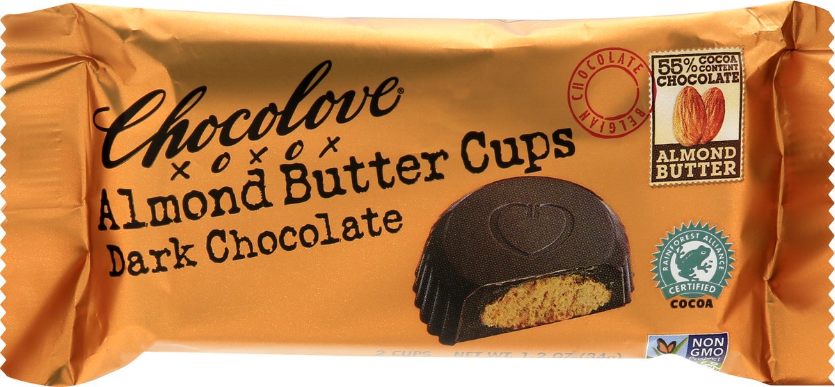 slide 1 of 12, Chocolove 55% Cocoa Almond Butter Cups Dark Chocolate 2 ea, 2 ct