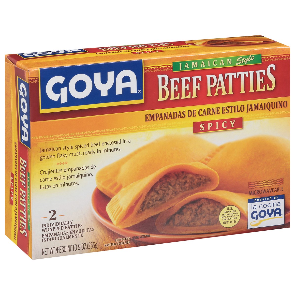 slide 2 of 9, Goya Jamaican Style Spicy Beef Patties 2 ea, 2 ct