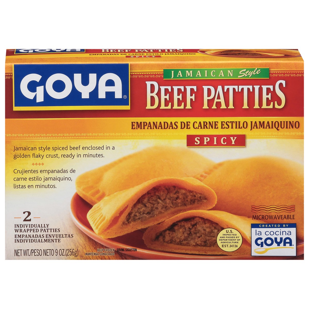 slide 1 of 9, Goya Jamaican Style Spicy Beef Patties 2 ea, 2 ct