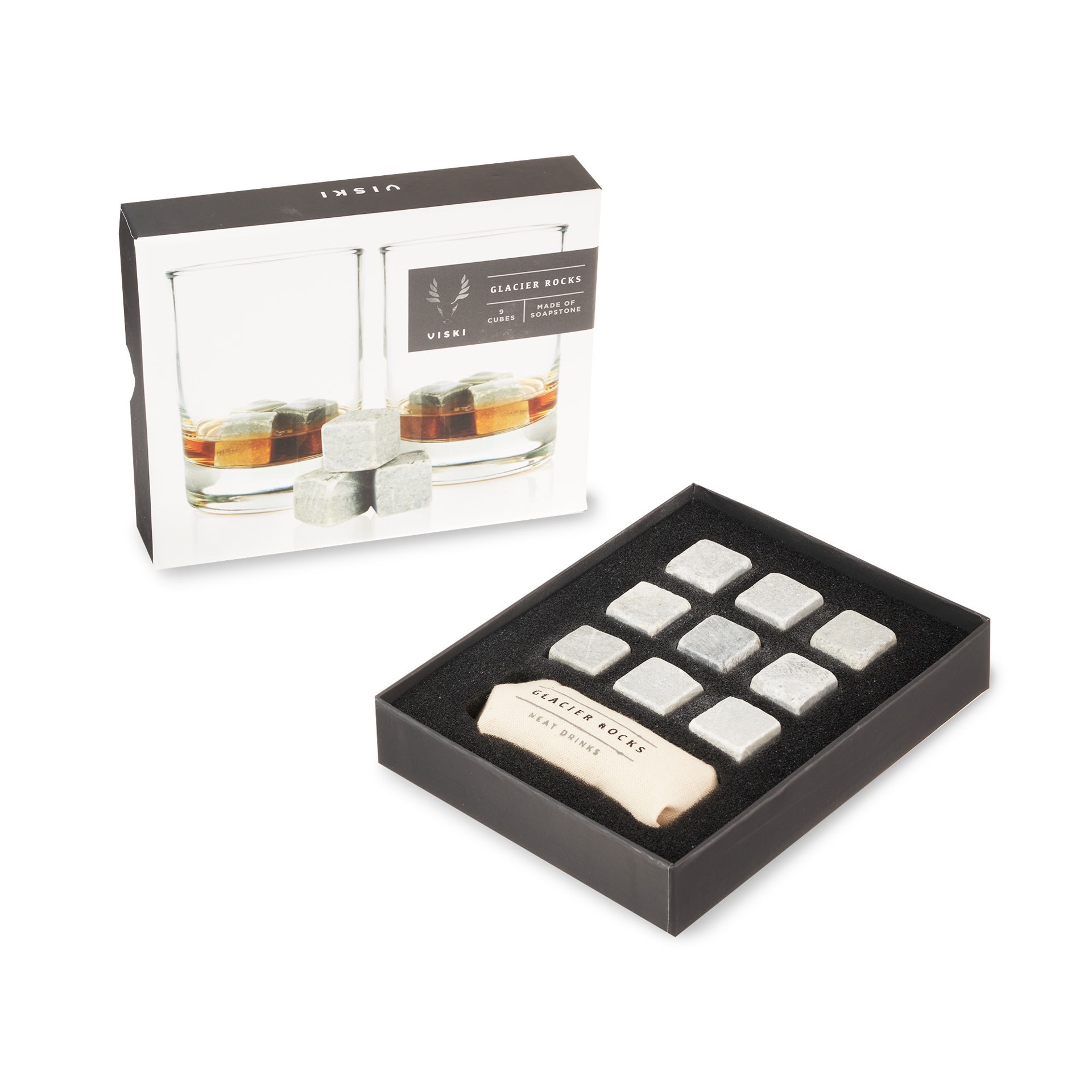 slide 2 of 4, Viski Glacier Rocks Soapstone Cubes by Viski, 9 ct