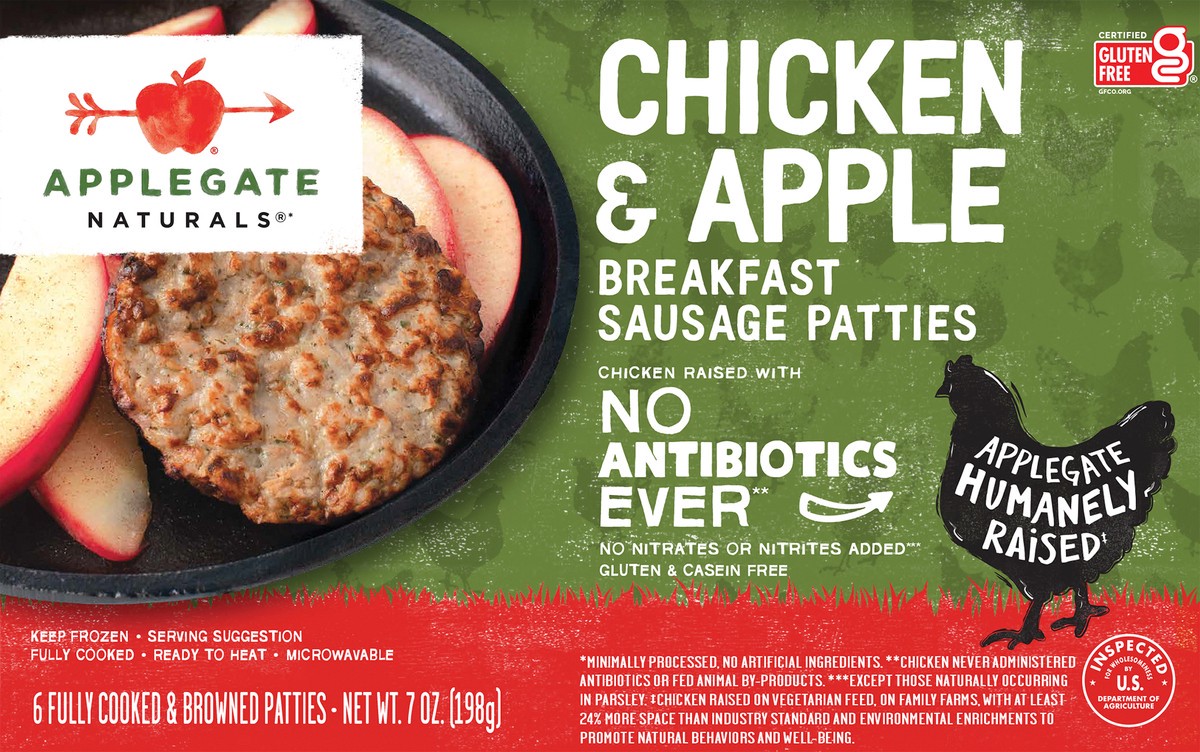 slide 5 of 9, Applegate Breakfast Sausage Patties, 7.0 oz