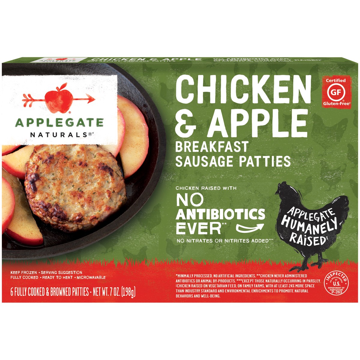 slide 1 of 9, Applegate Breakfast Sausage Patties, 7.0 oz