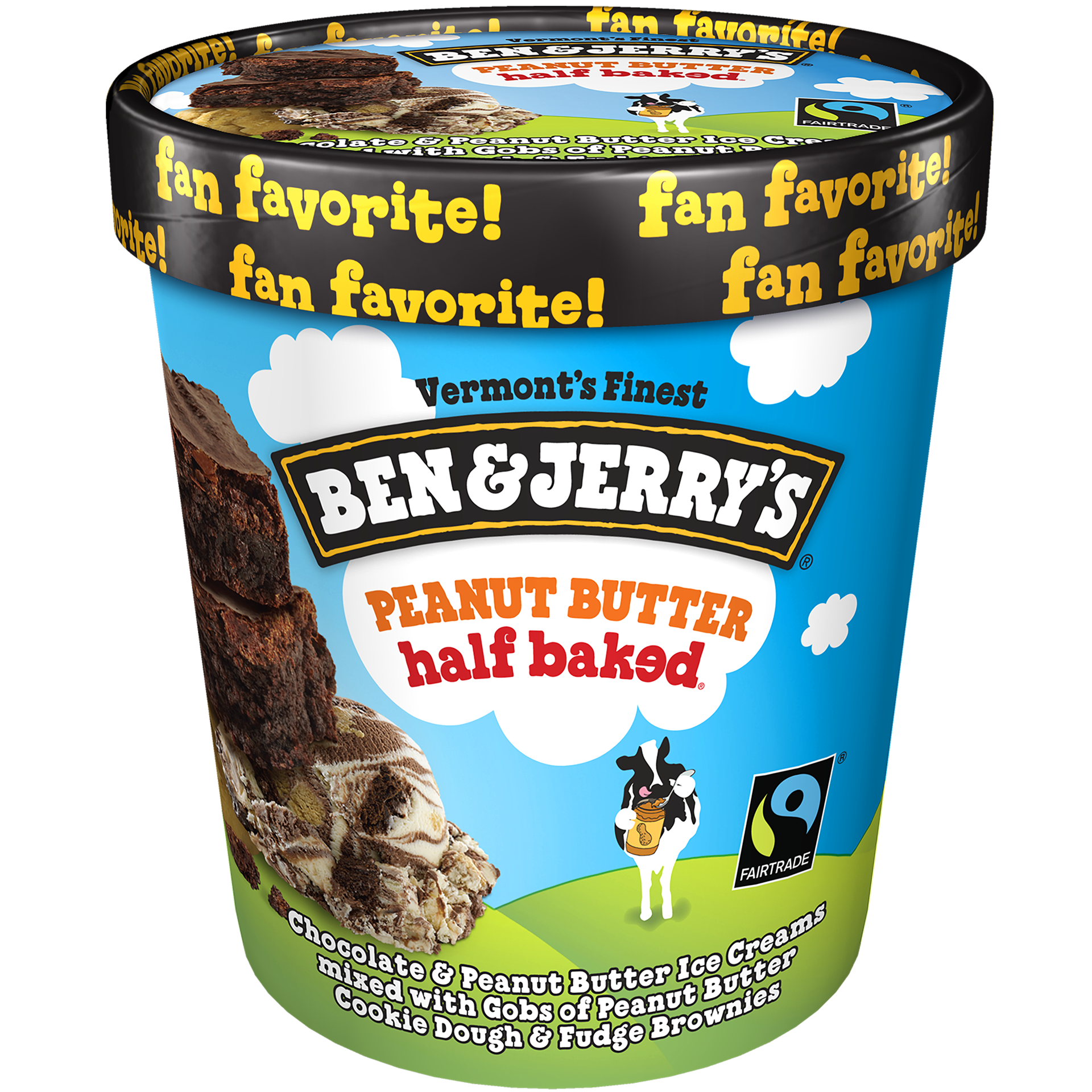 slide 2 of 4, Ben & Jerry's Peanut Butter Half Baked Ice Cream, 1 pint