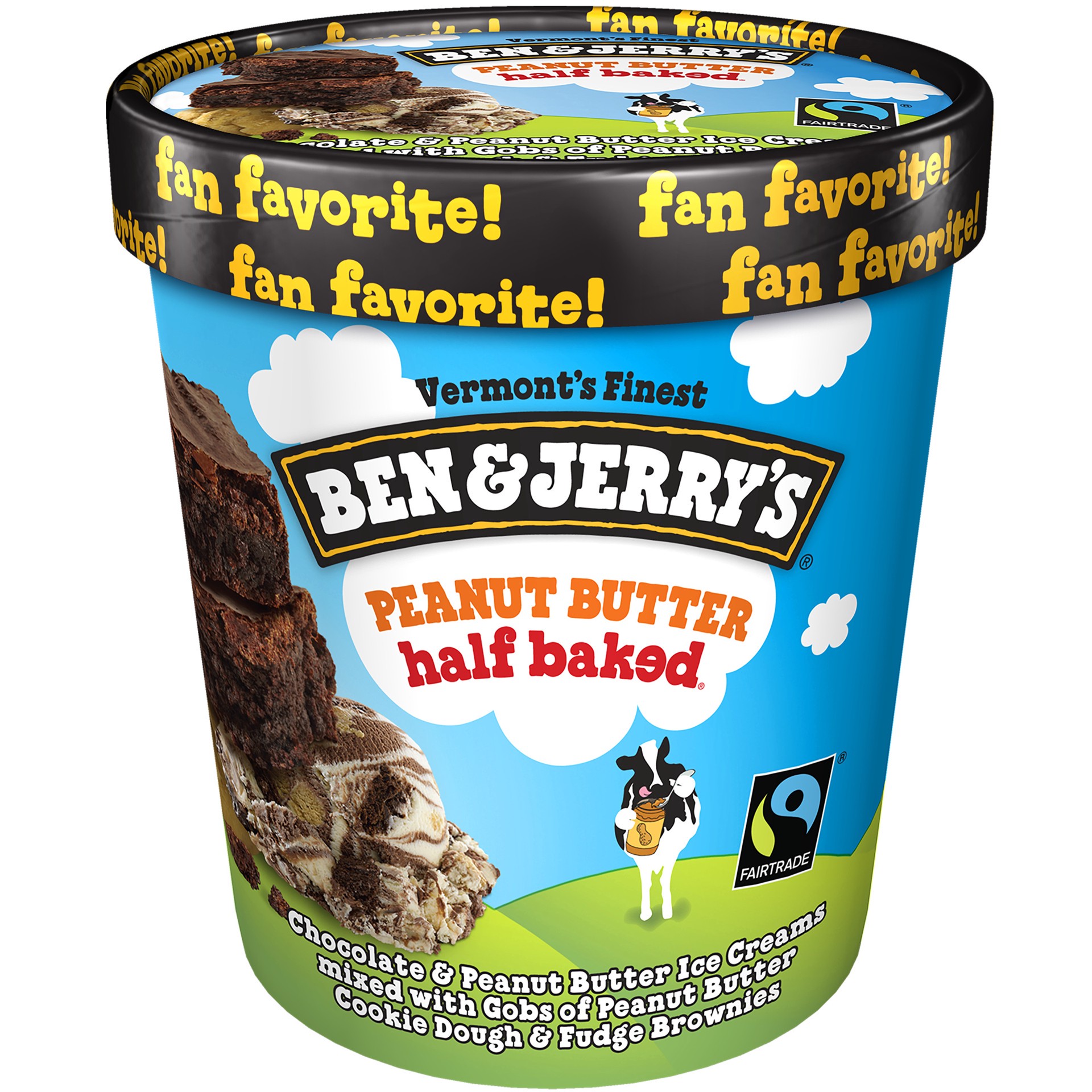 slide 1 of 4, Ben & Jerry's Peanut Butter Half Baked Ice Cream, 1 pint