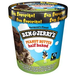 Ben & Jerry's Ice Cream Peanut Butter Half Baked, 16 oz