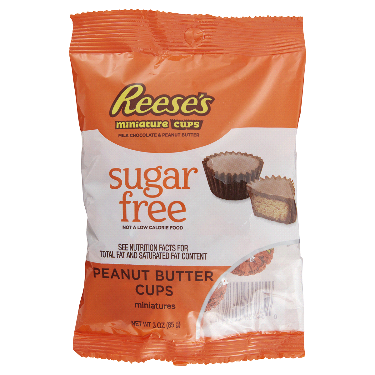 slide 1 of 2, Reese's Sugar Free Miniatures Peanut Butter Cups Candy, 3 oz