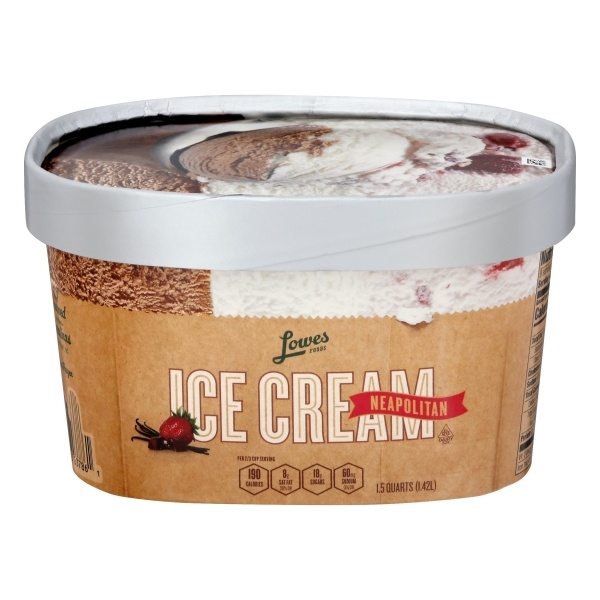 slide 1 of 1, Lowes Foods Ice Cream Premium Neopolitan, 48 oz