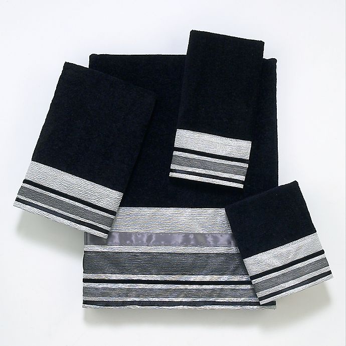 slide 1 of 1, Avanti Geneva Fingertip Towel - Black/Silver, 1 ct