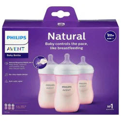 Philips Avent Natural Baby Bottle With Natural Response Nipple, Pink, 9 oz, 3 pk