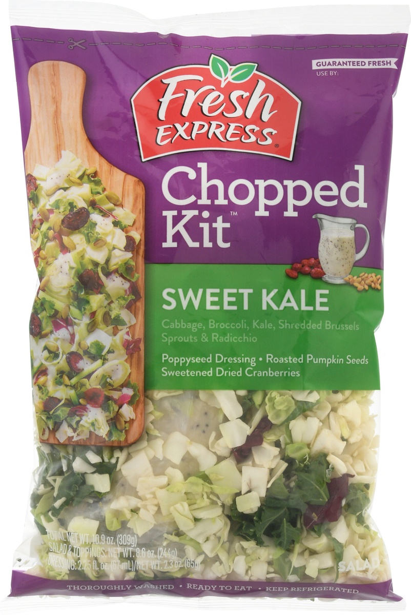 slide 9 of 11, Fresh Express Chopped Salad Kit - Sweet Kale, 11.75 oz