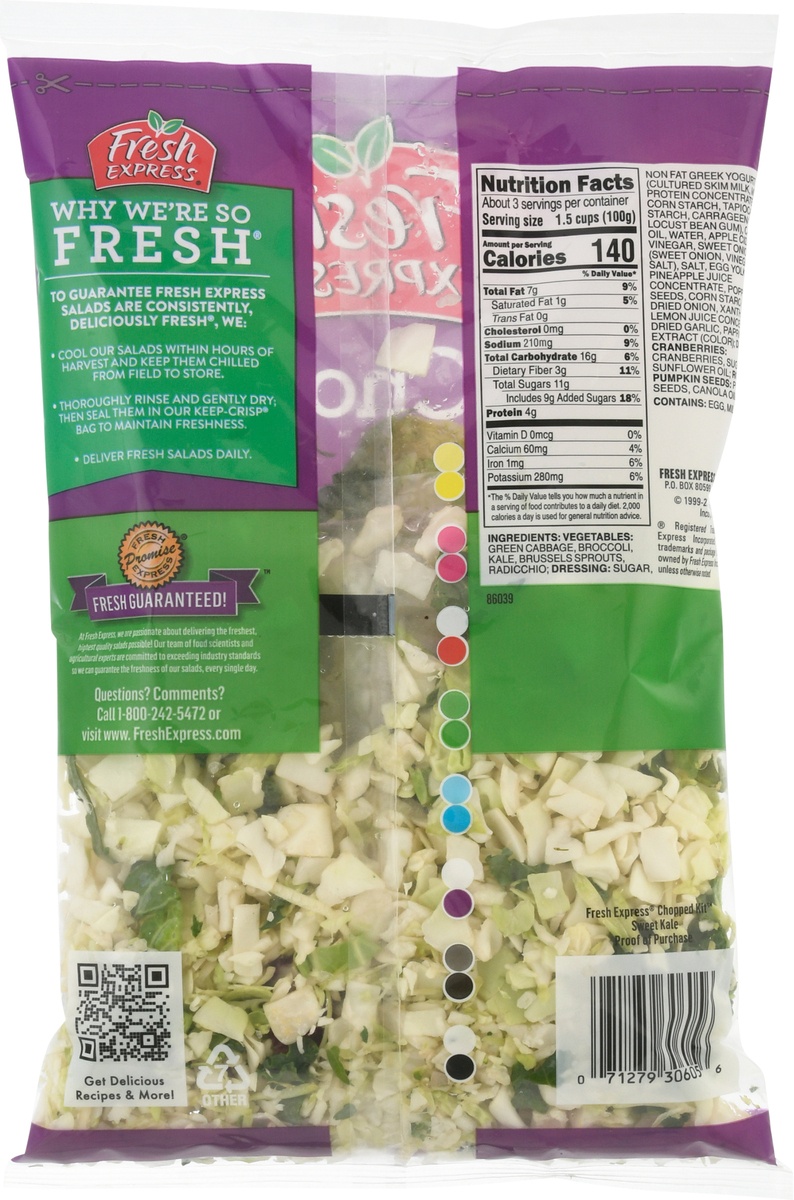 slide 10 of 11, Fresh Express Chopped Salad Kit - Sweet Kale, 11.75 oz