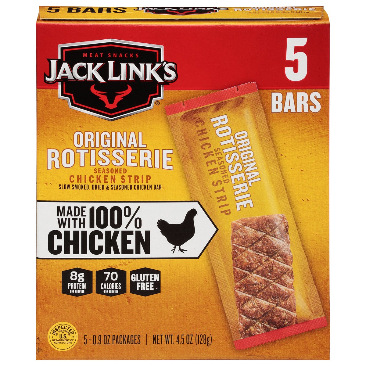 slide 1 of 9, Jack Link's Seasoned Chicken Strip 5 - 0.9 oz Packs, 5 ct
