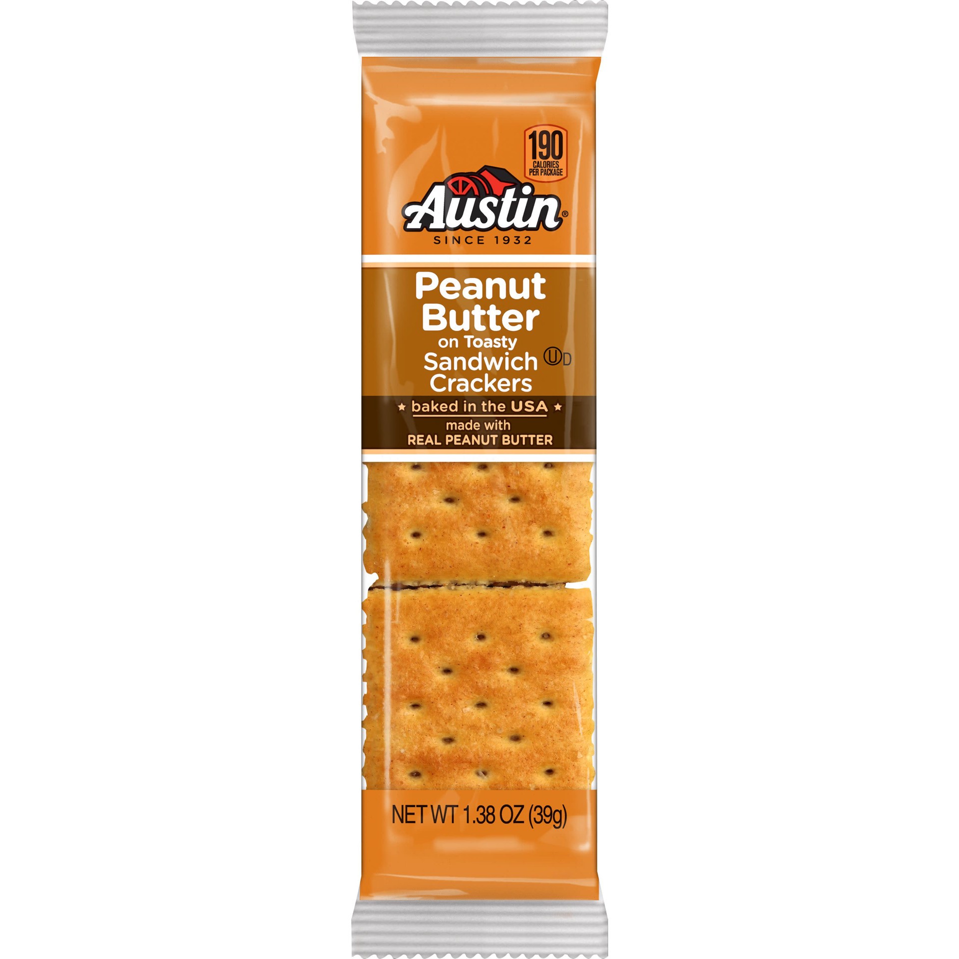 slide 1 of 5, Austin Sandwich Crackers, Peanut Butter on Toasty, 1.38 oz, 1.38 oz