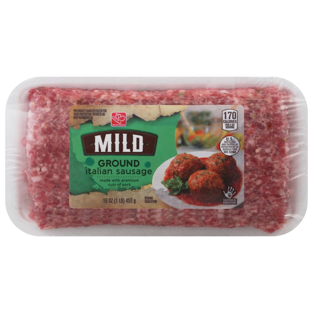 slide 1 of 4, Harris Teeter Mild Italian Ground Sausage, 16 oz