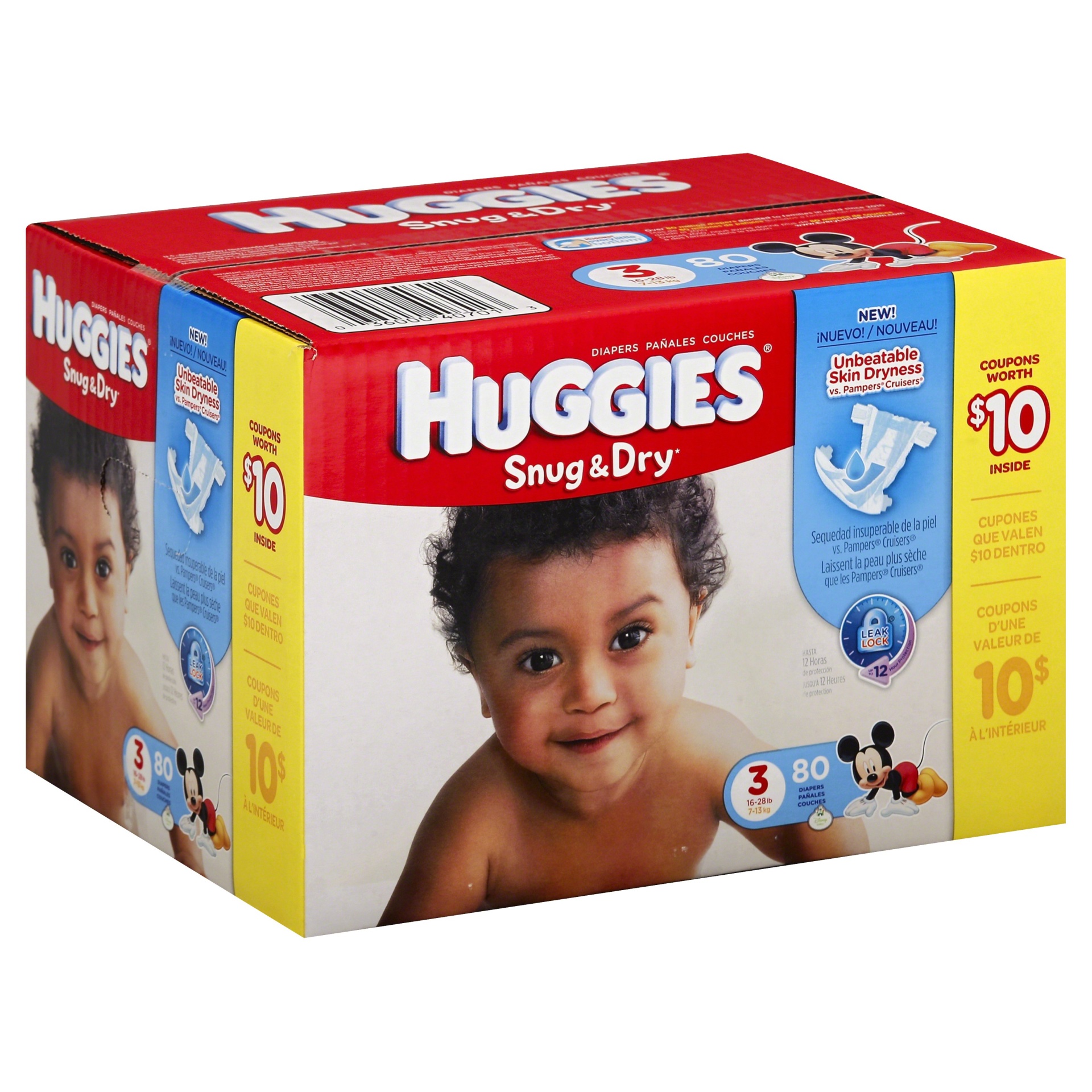 slide 1 of 3, Huggies Snug & Dry Diapers Size 3, 80 ct