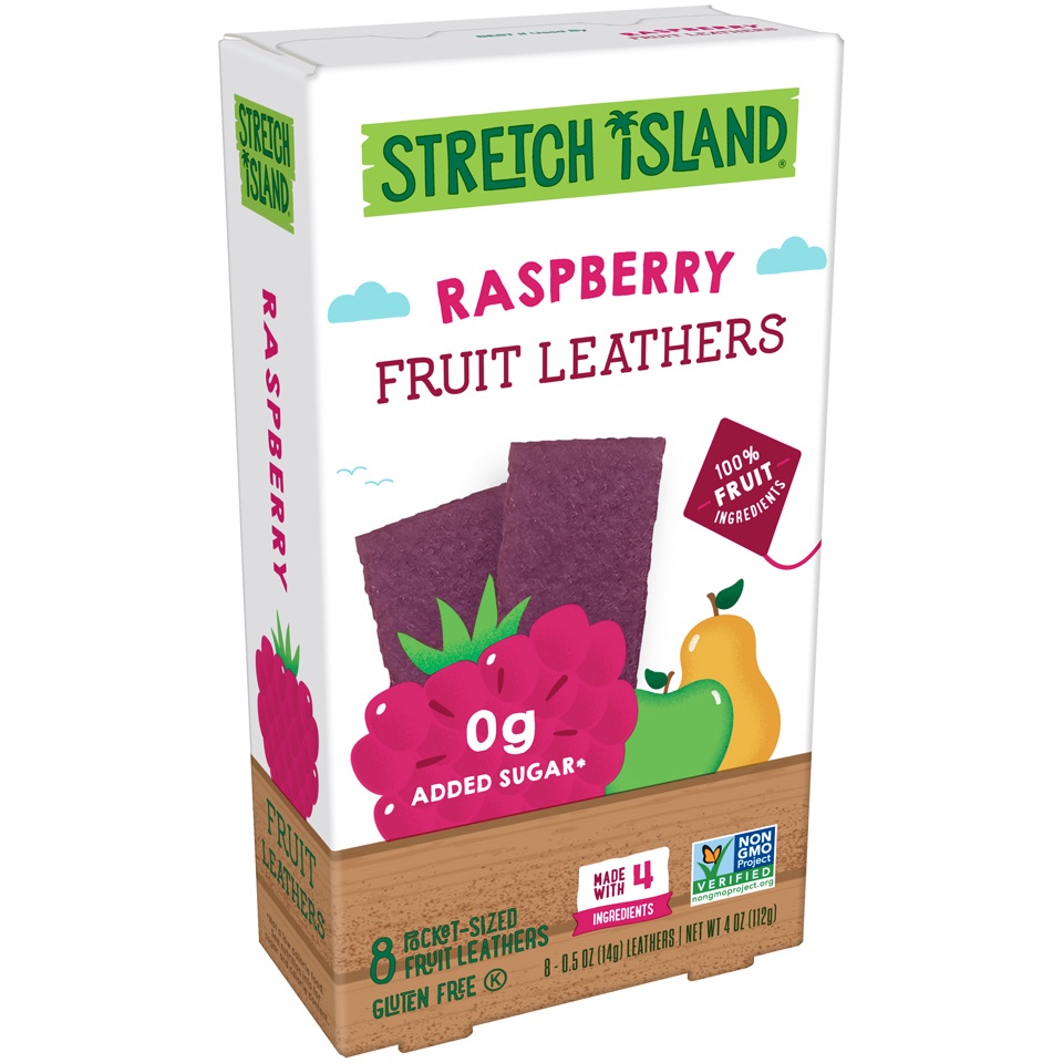 slide 1 of 1, Stretch Island Raspberry Flavored Fruit Leathers, 8 ct