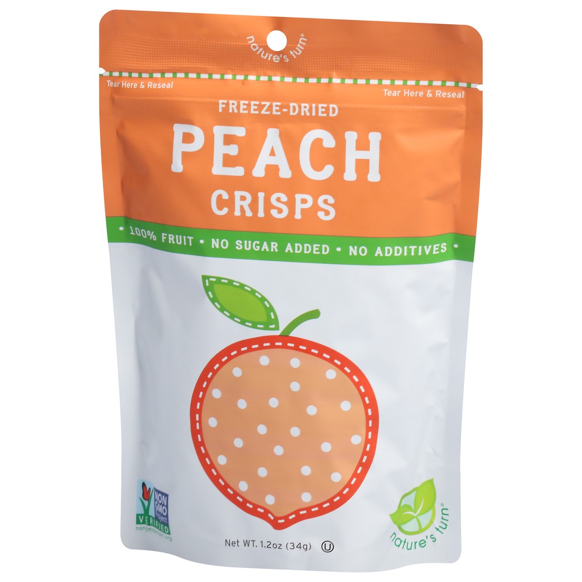 slide 4 of 4, Nature's Turn Freeze-Dried Peach Crisps 1.2 oz, 1.2 oz