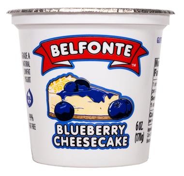 slide 1 of 1, Belfonte Lowfat Blueberry Cheesecake Yogurt, 6 oz