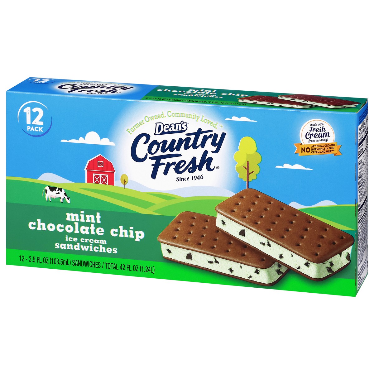slide 8 of 16, Country Fresh Sandwich Mint Chocolate Chip, 12 ct