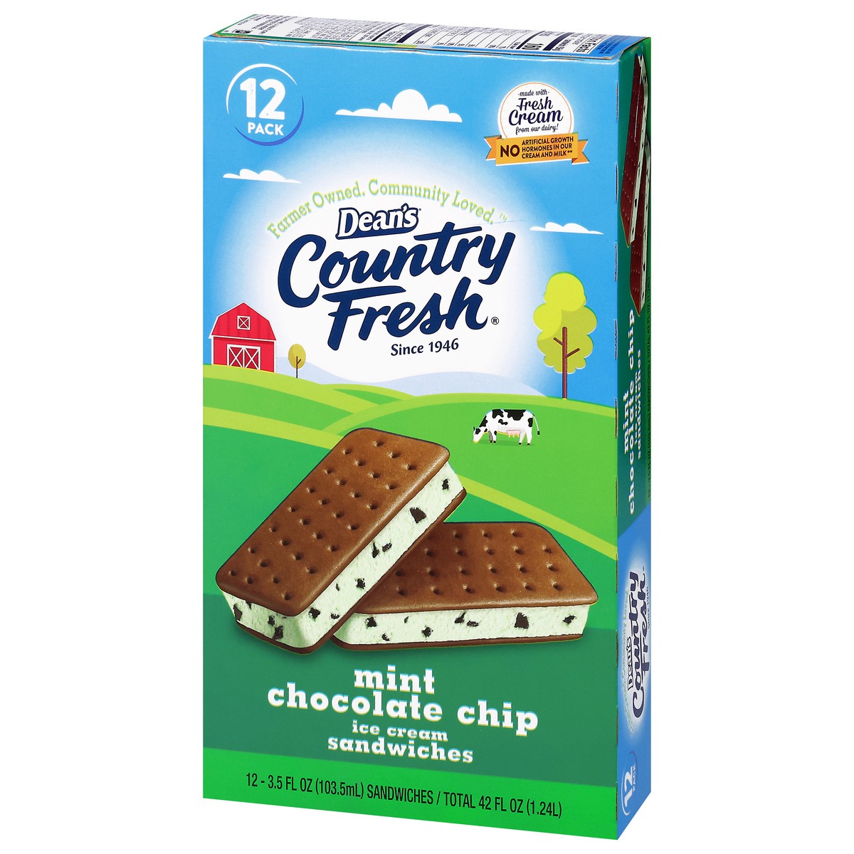 slide 15 of 16, Country Fresh Sandwich Mint Chocolate Chip, 12 ct