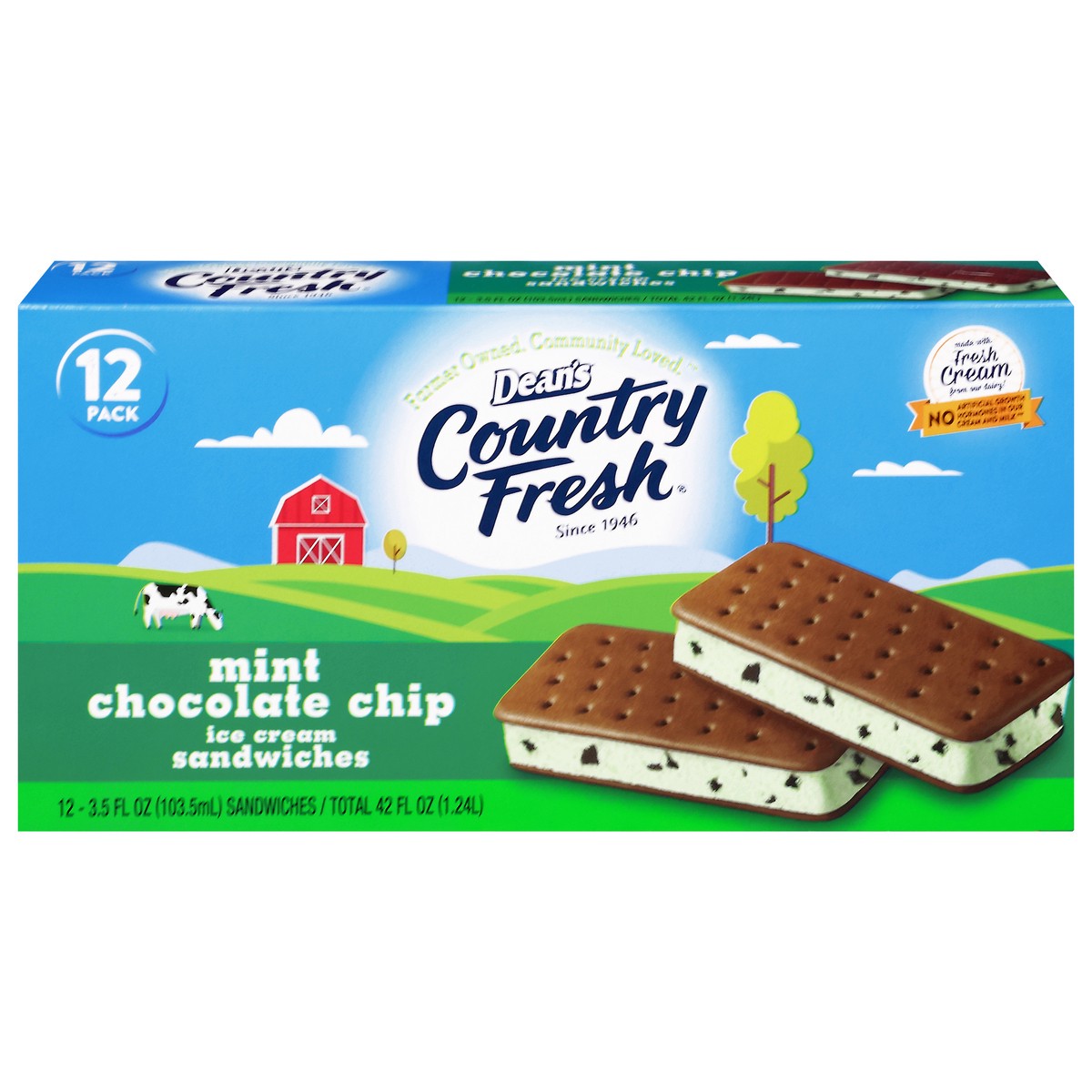 slide 7 of 16, Country Fresh Sandwich Mint Chocolate Chip, 12 ct