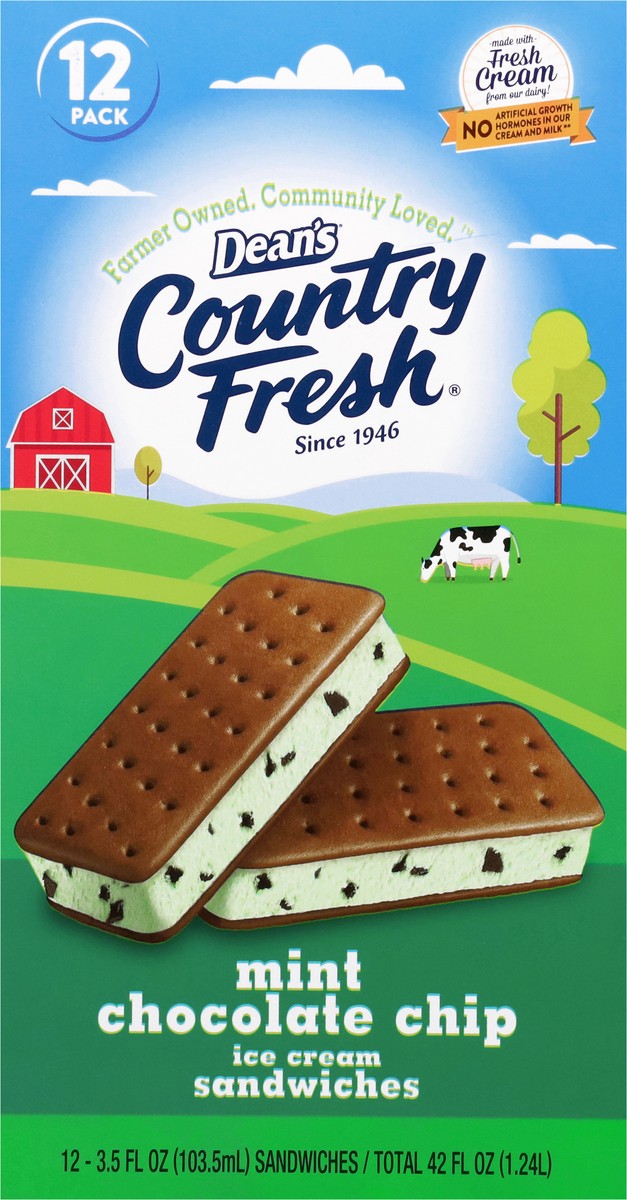 slide 9 of 16, Country Fresh Sandwich Mint Chocolate Chip, 12 ct
